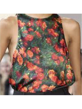NWT Bevza Sz L Marigold Floral Blouse